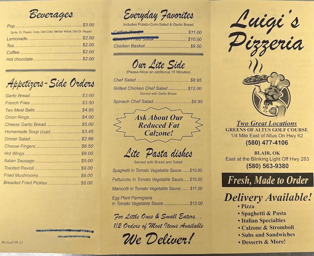 Luigi's Pizzeria Menu image 2
